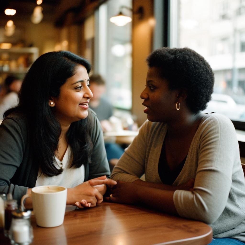 Mothers from around the world journaling together over warm tea